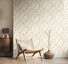 HWA1407W Watercolour Leaves Oyster Wallpaper by Hoopla Walls