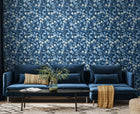 HWA1412W Watercolour Leaves Slate Blue Wallpaper by Hoopla Walls