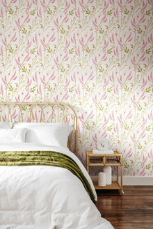 HWA1413W Springtime Meadow Soft Lavender Wallpaper by Hoopla Walls