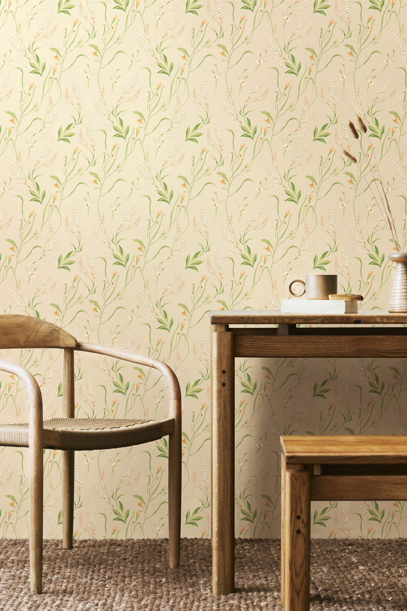 HWA1416W Springtime Meadow Golden Straw Wallpaper by Hoopla Walls