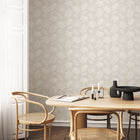 HWA1421W Leaf Silhouette Stone Wallpaper by Hoopla Walls