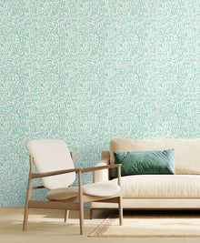 HWA1432W Maze Squiggle Seafoam Wallpaper by Hoopla Walls
