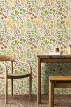 HWA1444W Botanical Leaves Ginger & Olive Wallpaper by Hoopla Walls