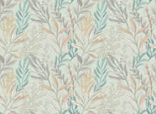 HWA1393W Verdant Leaves Sea & Stone Wallpaper by Hoopla Walls