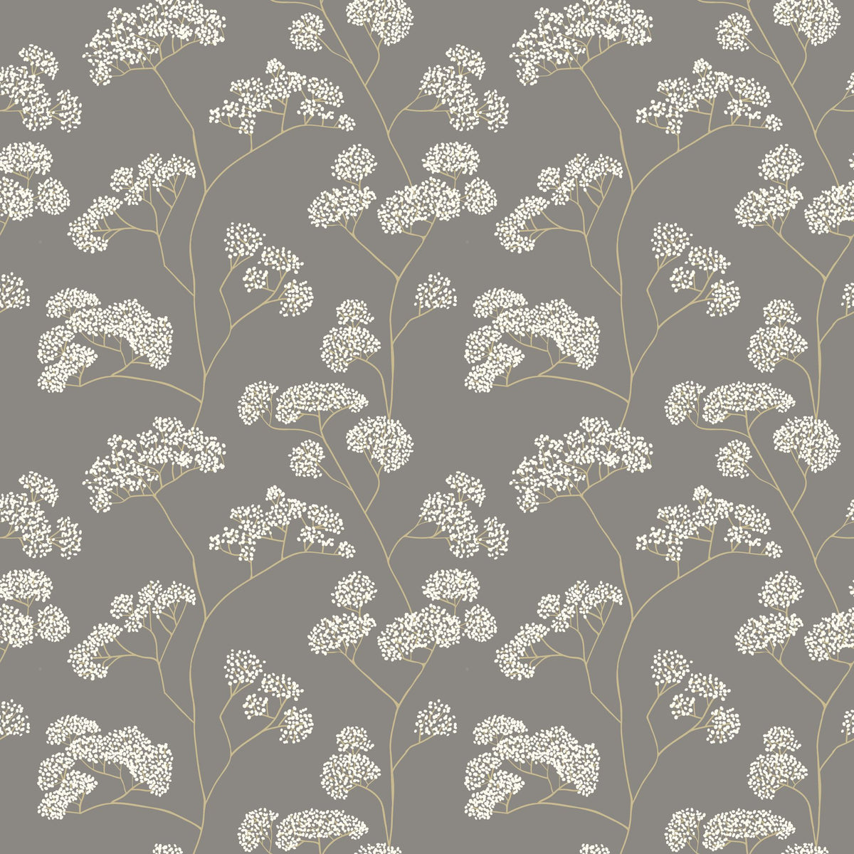 HWA1396W Elderflower Trail Charcoal Wallpaper by Hoopla Walls
