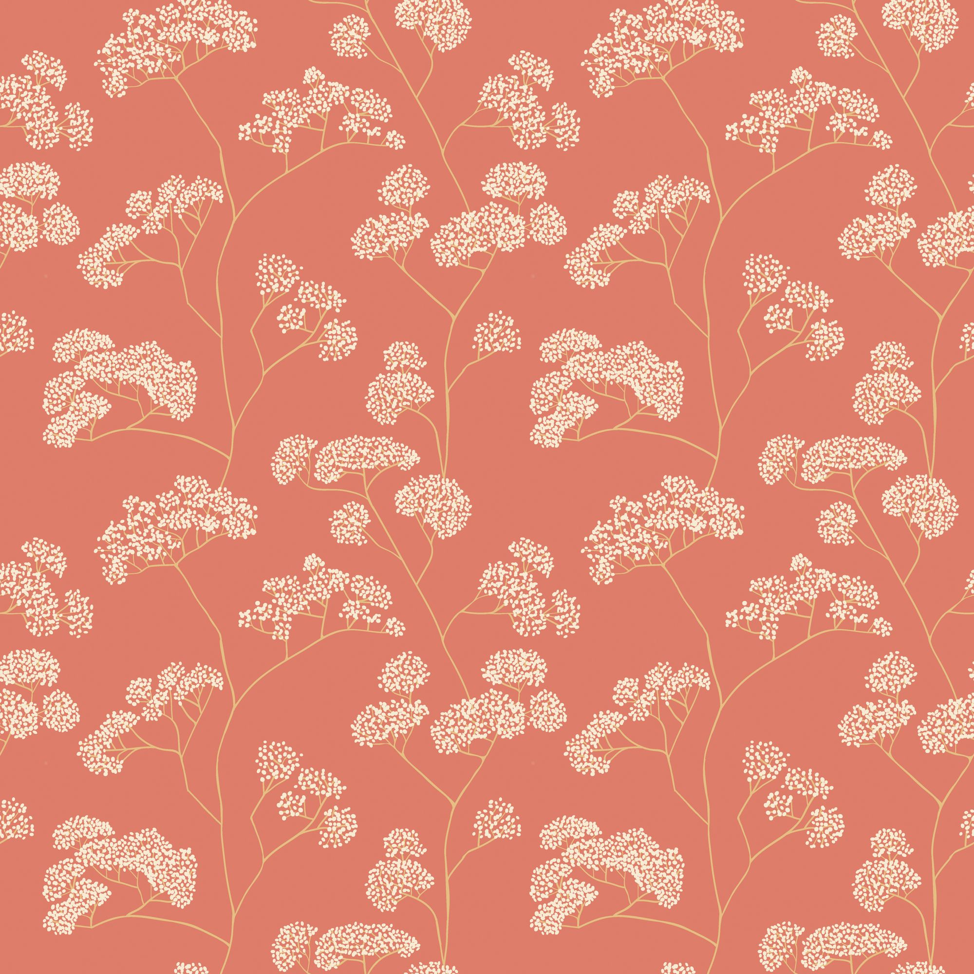 HWA1400W Elderflower Trail Spice Wallpaper by Hoopla Walls