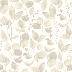 HWA1407W Watercolour Leaves Oyster Wallpaper by Hoopla Walls