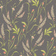 Springtime Meadow Charcoal & Coral Oasis Wallpaper by Hoopla Walls
