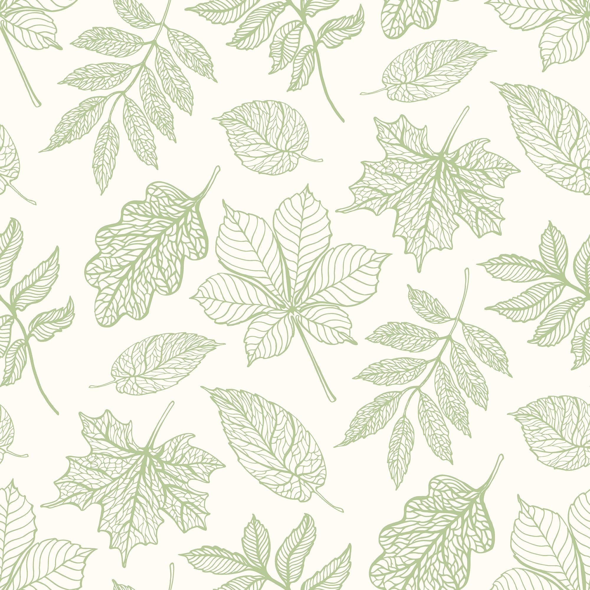 HWA1418W Leaf Silhouette Apple Wallpaper by Hoopla Walls