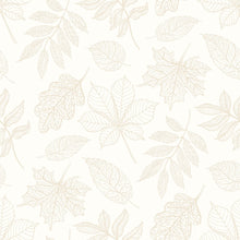 HWA1420W Leaf Silhouette Oatmeal Wallpaper by Hoopla Walls