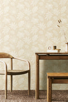 HWA1422W Leaf Silhouette Soft Sand Wallpaper by Hoopla Walls