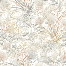 HWA1423W Tropical Canopy Oyster & Chalk Wallpaper by Hoopla Walls