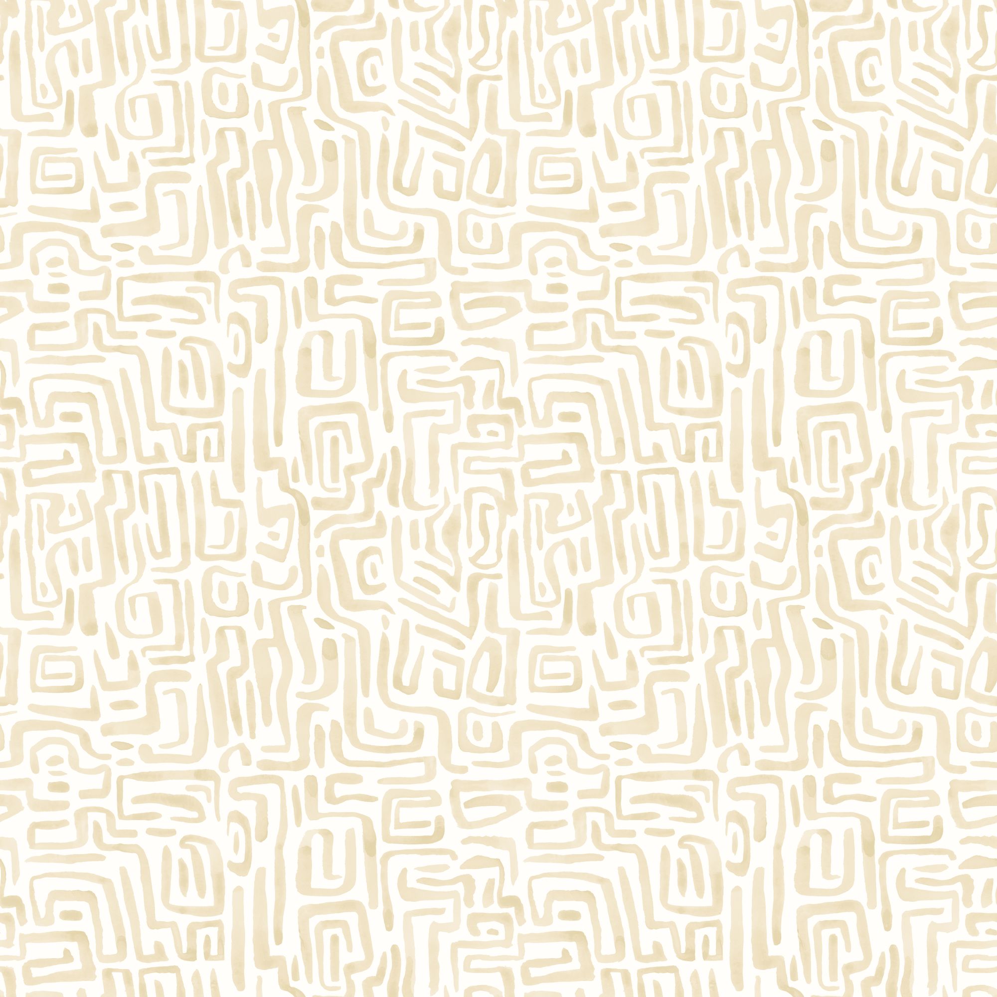 HWA1429W Maze Squiggle Soft Straw Wallpaper by Hoopla Walls