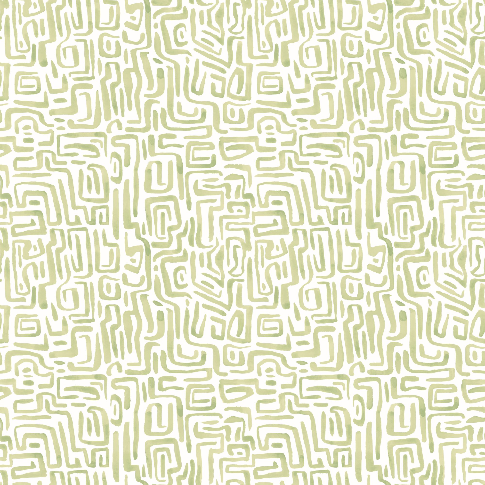 HWA1430W Maze Squiggle Olive Mix Wallpaper by Hoopla Walls