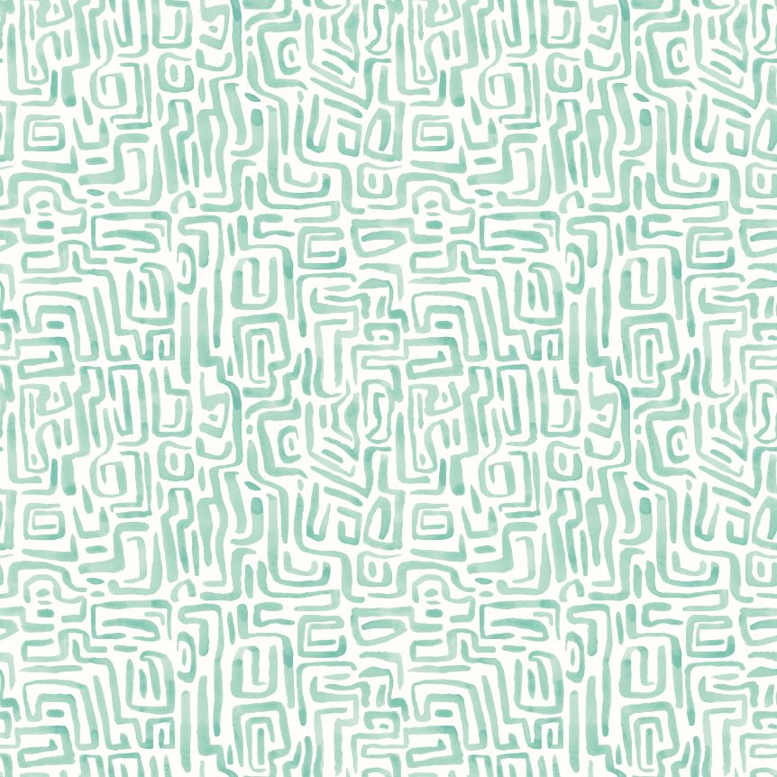 HWA1432W Maze Squiggle Seafoam Wallpaper by Hoopla Walls