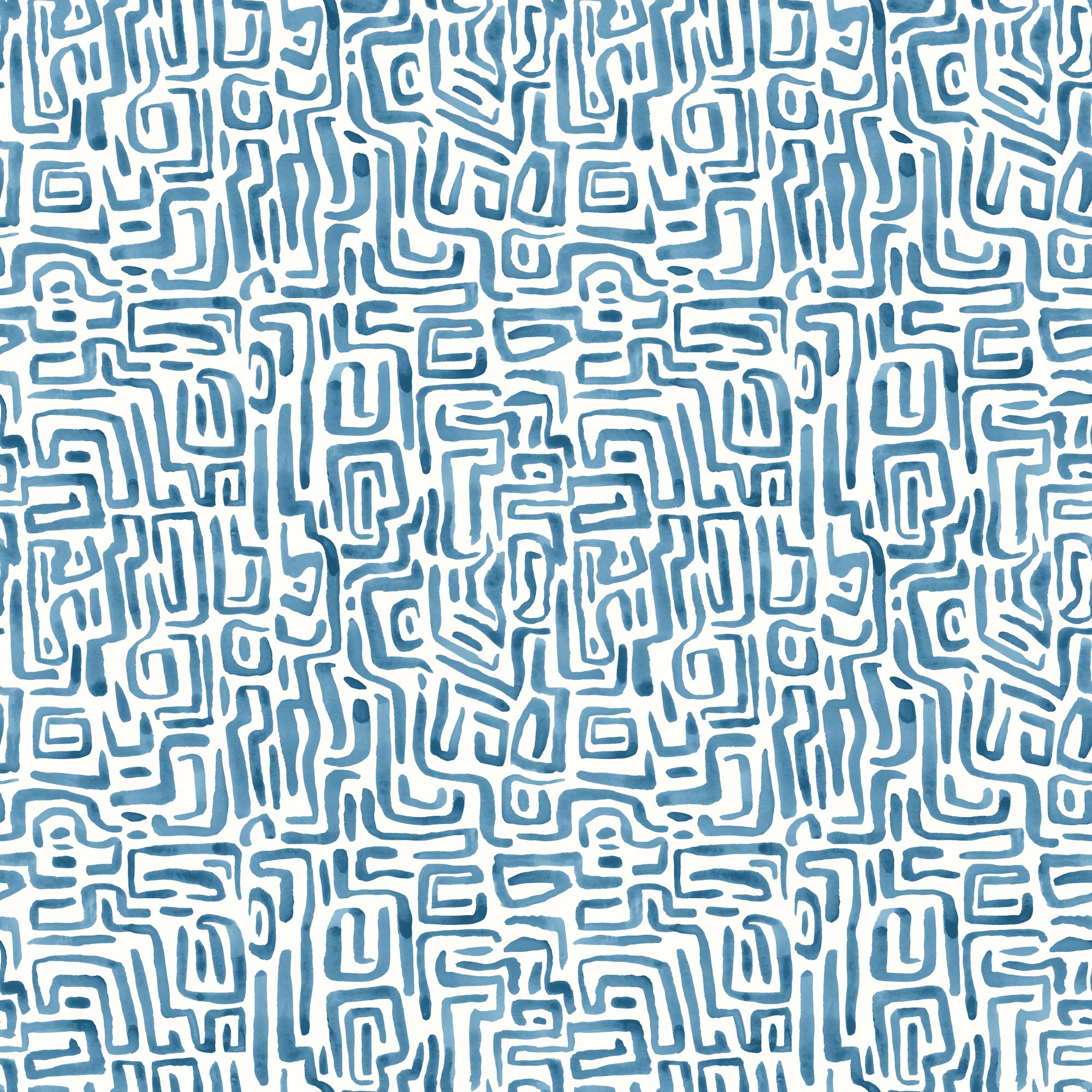 HWA1433W Maze Squiggle Ink Wallpaper by Hoopla Walls