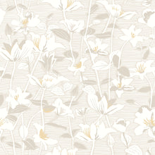 HWA1436W Lino Leaves Coconut Mix Wallpaper by Hoopla Walls
