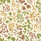 HWA1444W Botanical Leaves Ginger & Olive Wallpaper by Hoopla Walls
