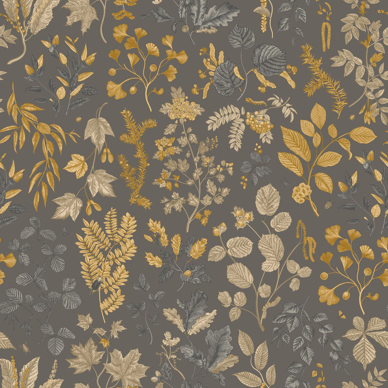 HWA1445W Botanical Leaves Bronze Age Wallpaper by Hoopla Walls