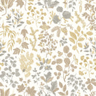 HWA1446W Botanical Leaves Stone & Sand Wallpaper by Hoopla Walls