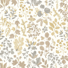 HWA1446W Botanical Leaves Stone & Sand Wallpaper by Hoopla Walls
