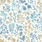 HWA1447W Botanical Leaves Denim Mix Wallpaper by Hoopla Walls