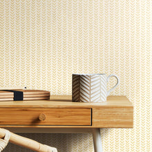 HWA1224W Ditsy Leaf Stripe Hay Wallpaper by Hoopla Walls