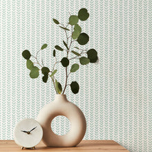 HWA1227W Ditsy Leaf Stripe Duck Egg Wallpaper by Hoopla Walls