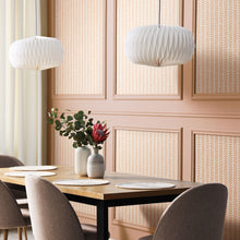 HWA1228W Ditsy Leaf Stripe Apricot Wallpaper by Hoopla Walls