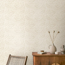 HWA1229W Leaf Vine Natural Wallpaper by Hoopla Walls
