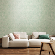 HWA1231W Leaf Vine Seafoam Wallpaper by Hoopla Walls