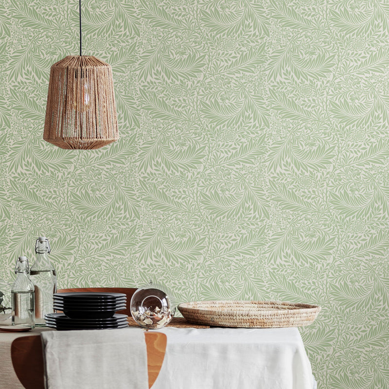 HWA1232W Leaf Vine Sage Wallpaper by Hoopla Walls