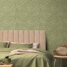 HWA1233W Leaf Vine Olivine Wallpaper by Hoopla Walls