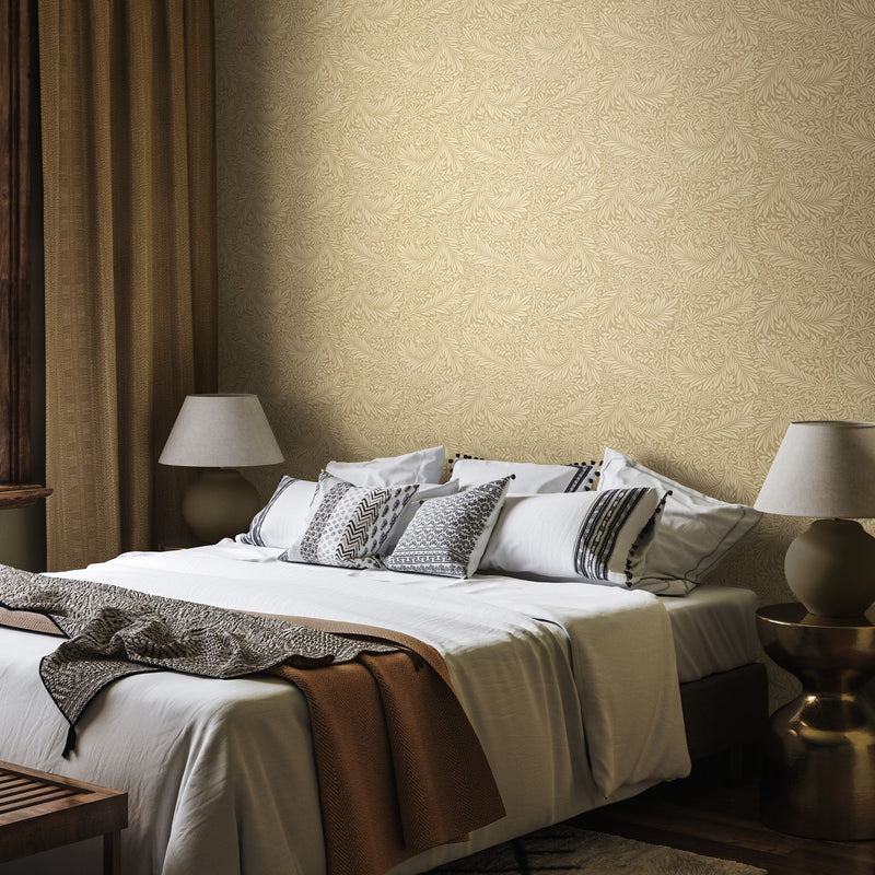 HWA1234W Leaf Vine Straw Wallpaper by Hoopla Walls