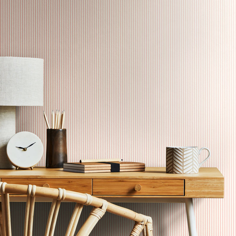 HWA1239W Tiny Stripe Rose Wallpaper by Hoopla Walls