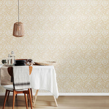 HWA1241W Damask Trail Linen Wallpaper by Hoopla Walls