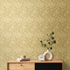 HWA1243W Damask Trail Hemp Wallpaper by Hoopla Walls
