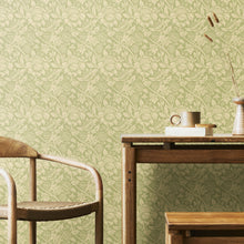 HWA1245W Damask Trail Bamboo Wallpaper by Hoopla Walls