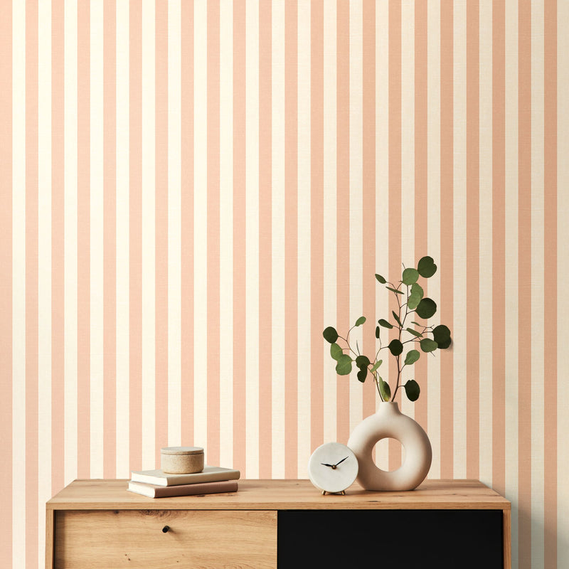 HWA1251W Shadow Stripe Peach Wallpaper by Hoopla Walls