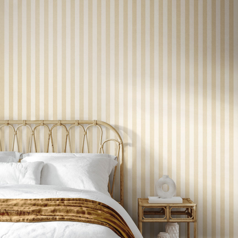 HWA1253W Shadow Stripe Oyster Wallpaper by Hoopla Walls