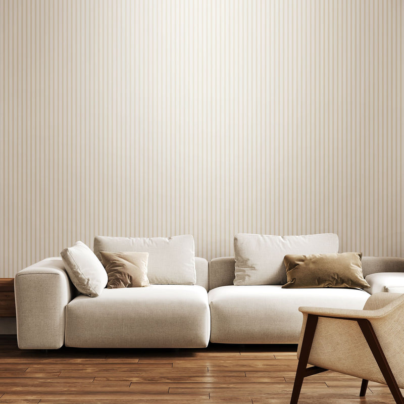 HWA1257W Chalk Stripe Linen Wallpaper by Hoopla Walls