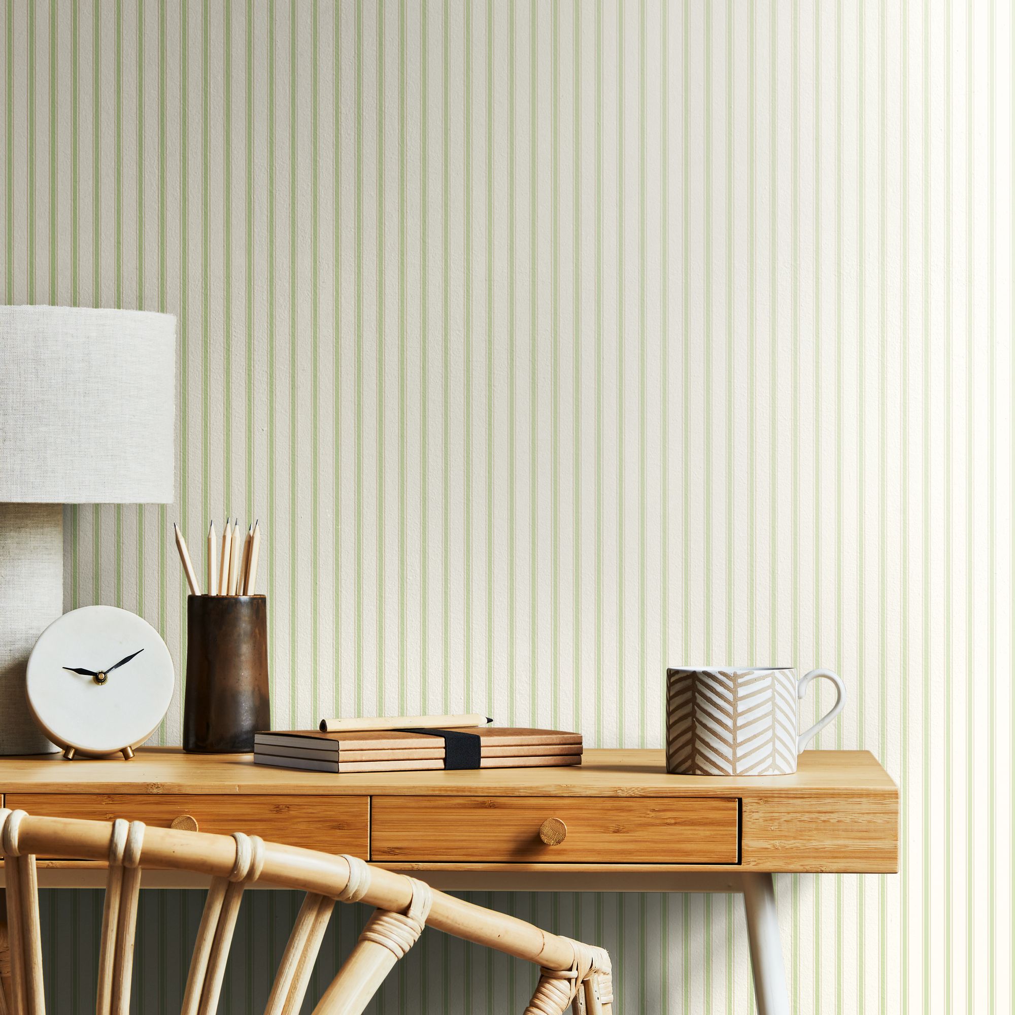 HWA1258W Chalk Stripe Apple Wallpaper by Hoopla Walls