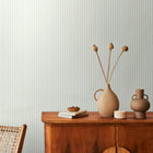 HWA1259W Chalk Stripe Seafoam Wallpaper by Hoopla Walls