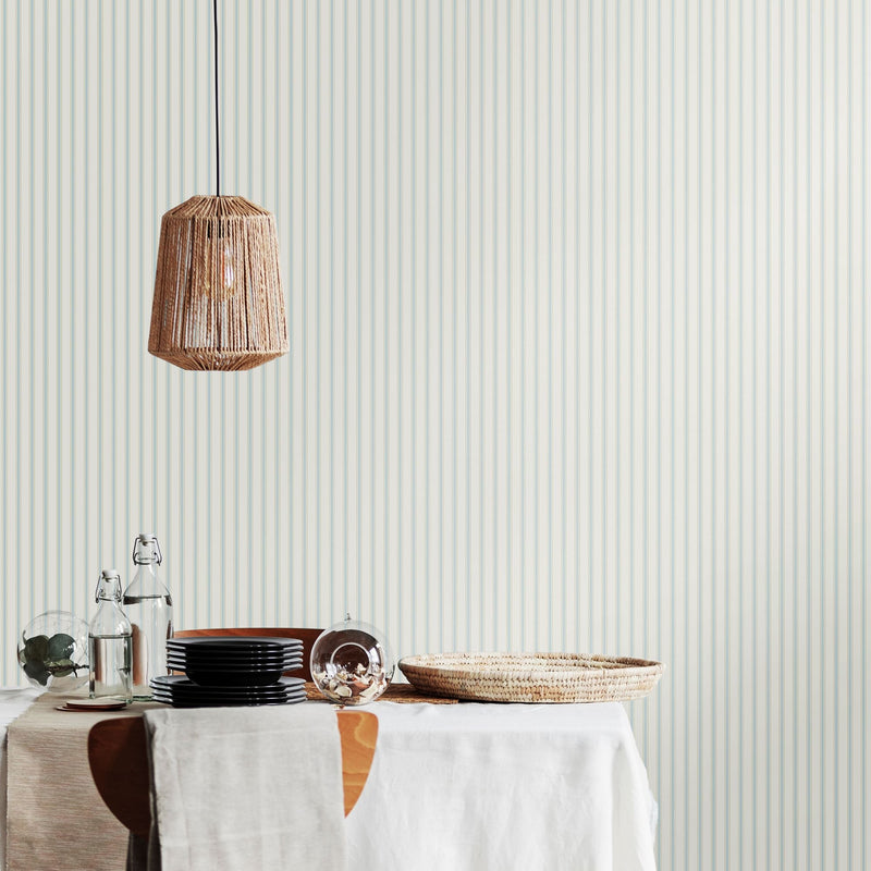 HWA1260W Chalk Stripe Sky Wallpaper by Hoopla Walls