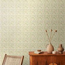 HWA1264W Floral Trail Sage & Coral Wallpaper by Hoopla Walls