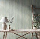 HWA1556W Stria Soft Blue New Heritage Wallpaper by Hoopla Walls