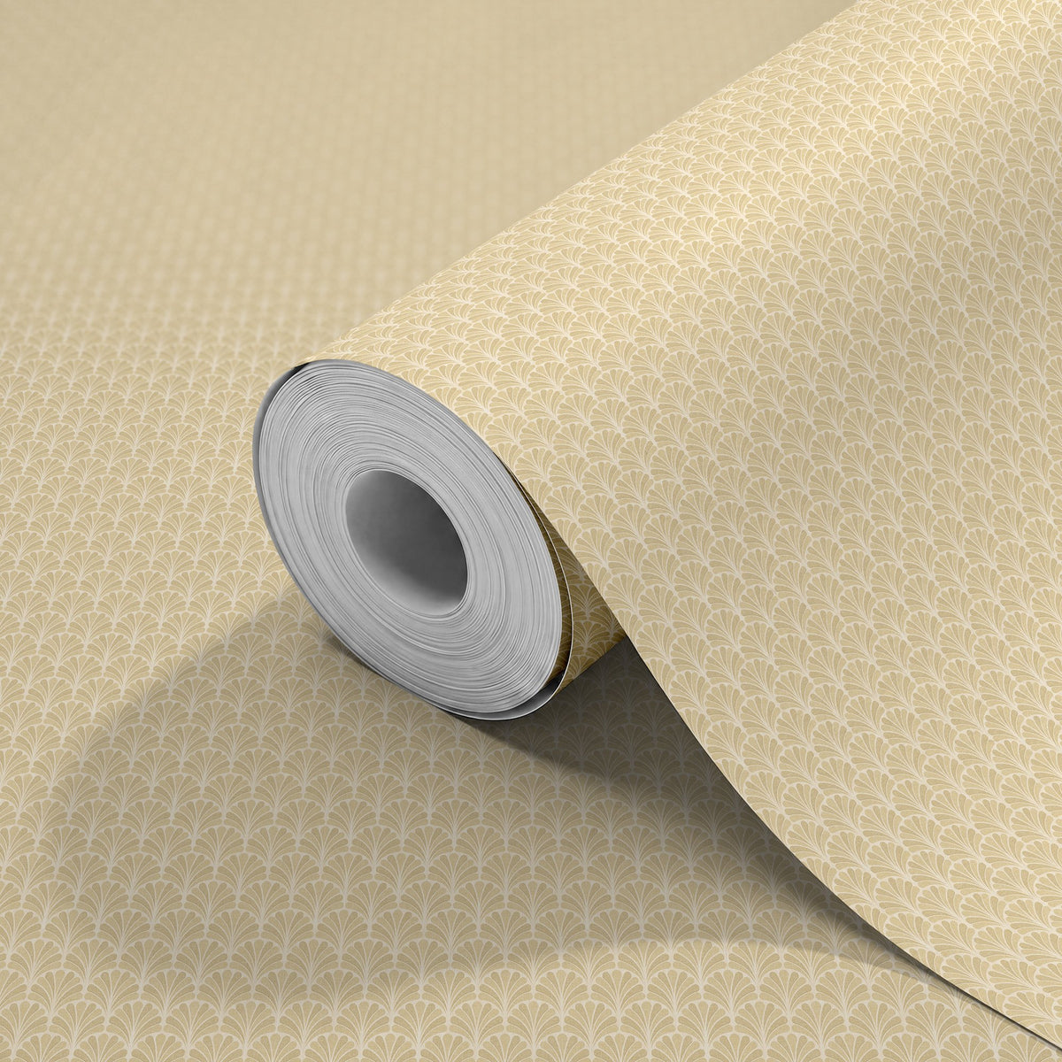 HWA1560W Shell Fan Sand New Heritage Wallpaper by Hoopla Walls
