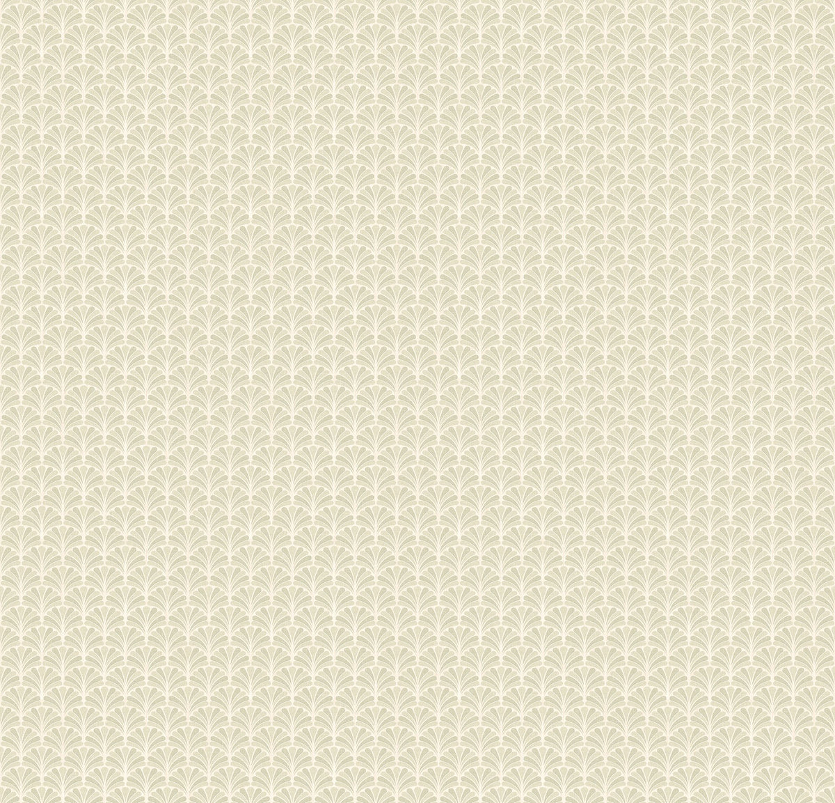 HWA1562W Shell Fan Soft Sage New Heritage Wallpaper by Hoopla Walls