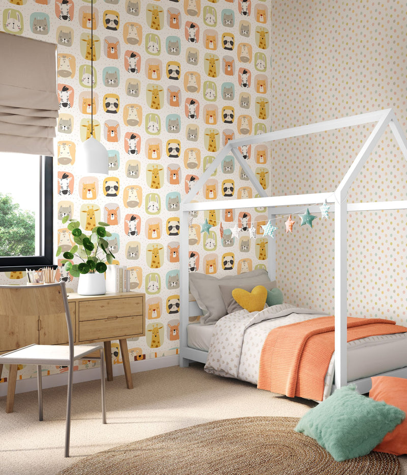 HWA1316W Dotty Pastel Riot Wallpaper by Hoopla Walls