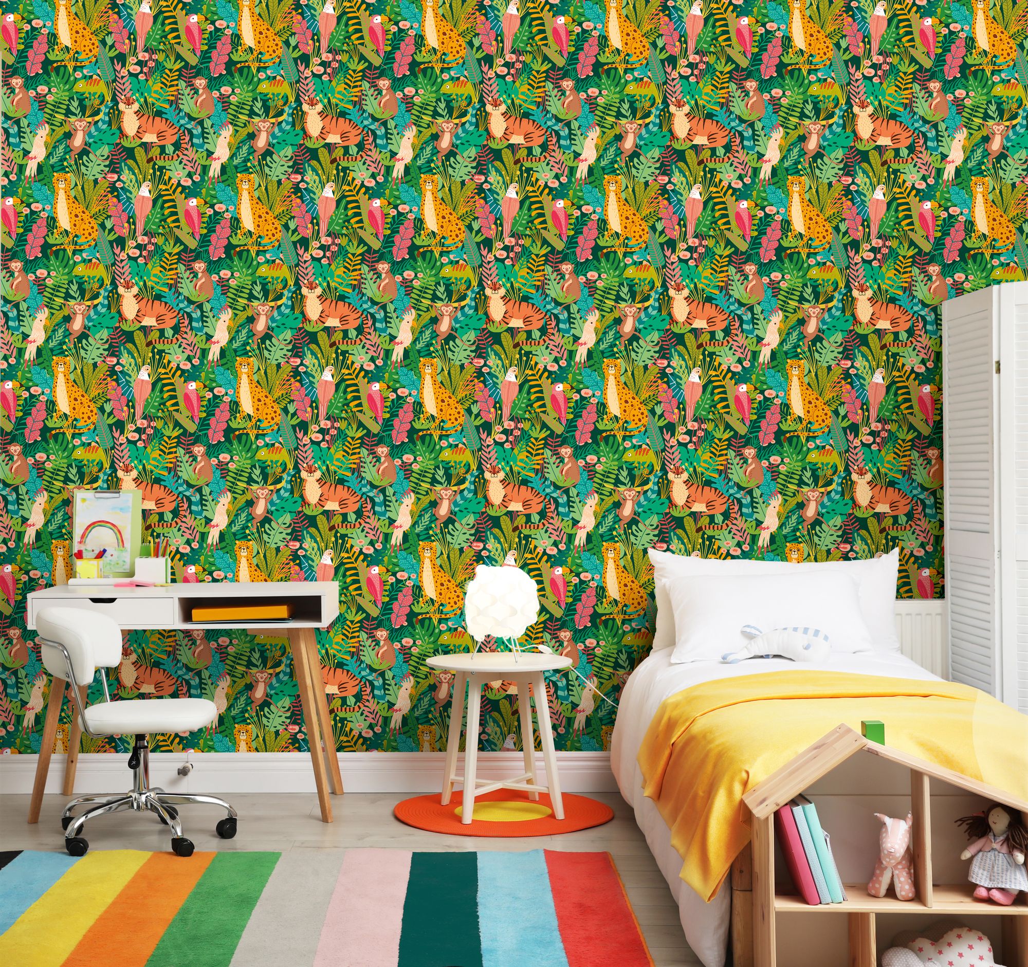 HWA1273W Animal Kingdom Lush Forest Wallpaper by Hoopla Walls
